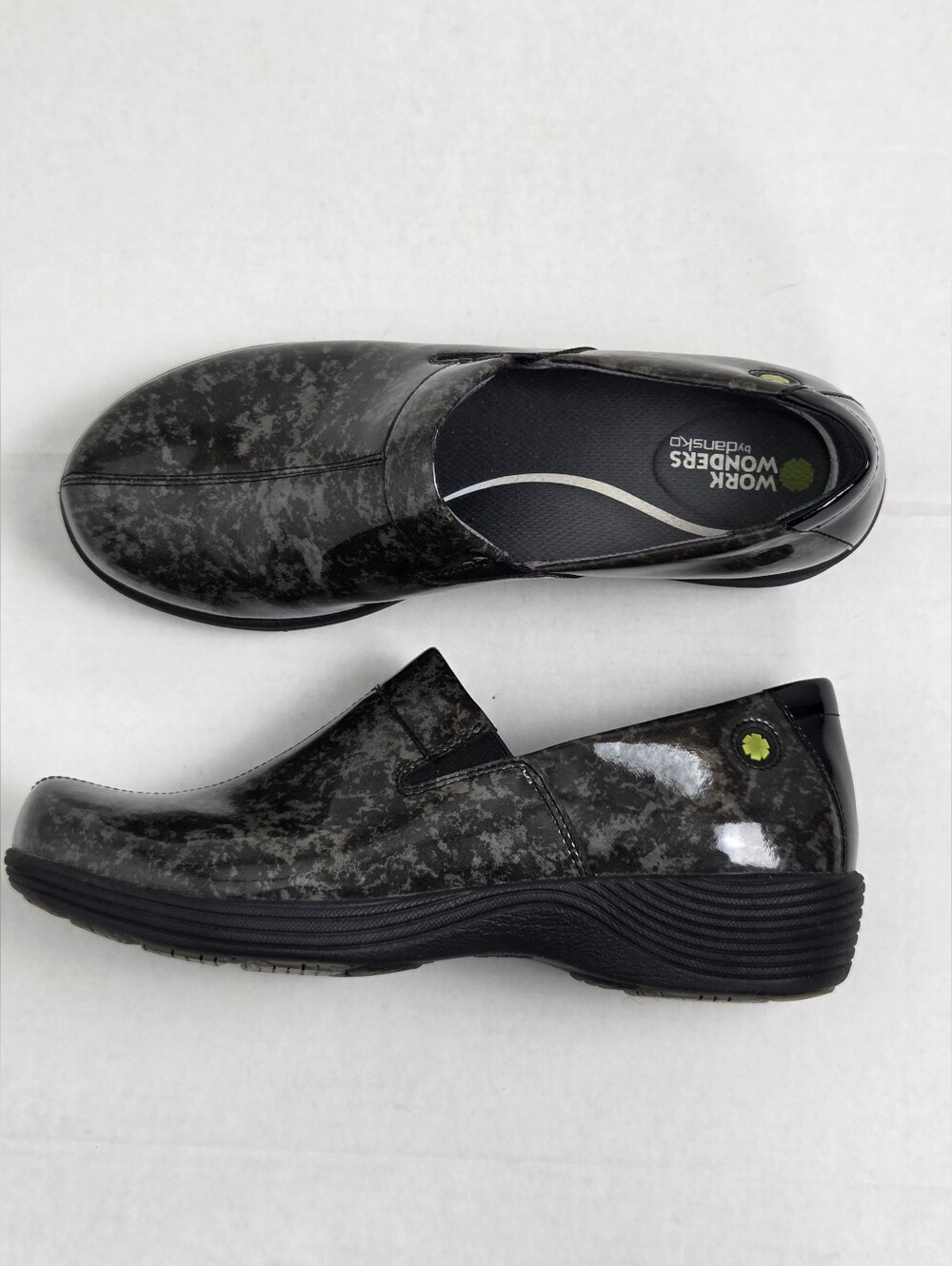 Work Wonders Dansko Gray Marbled Slip-On Clogs Work Nurse No Slip Comfort EU 40